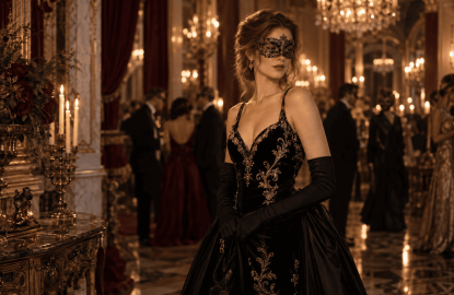 Chiara at her Nacht der Masken escort experience at Schloss Romrod